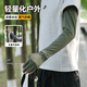 拓莱娅防晒手套男款夏季冰丝开车骑行2026新款露指冰袖女士长款护臂袖套 深灰色【半指触屏/手套冰袖一体】