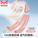 猫人儿童纯棉睡衣女童夏季短袖七分裤薄款卡通舒适家居服空调服套装