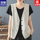 罗蒙（ROMON）薄款棉麻马甲外套女外搭休闲马甲坎肩上衣123 麻本色 4XL 160-180