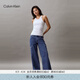 Calvin KleinJeans夏季男女情侣中性潮流简约ck刺绣罗纹微弹内搭针织背心T恤 YAA-月光白 M