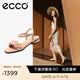爱步（ECCO）凉鞋女 夏季方头一字带通勤休闲百搭粗跟凉鞋 雕塑233803 浅棕色23380361103 39