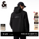 杰克·琼斯（JACK&JONES）男装潮流春秋季外套男士连帽防风上衣户外休闲夹克短款百搭外套男 E41黑色-1 M (175)