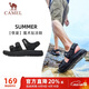 骆驼（CAMEL）魔术贴撞色沙滩凉鞋男运动休闲鞋子 K14B16L2005 黑色 42