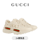 GUCCI古驰Rhyton系列女士Gucci标识牛皮革运动鞋 象牙色 38