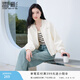 香影白色棒球服外套女2026春季新款烫钻肌理感宽松小个子夹克上衣 鹭白 S 155/80A/85-95斤