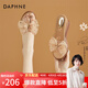 达芙妮（DAPHNE）坡跟拖鞋女夏季露趾仙女风外穿增高蝴蝶结气质凉鞋2025新款沙滩鞋 香槟色 37 标准码