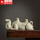 正扬汝窑茶宠陶瓷唐马元宝功夫茶具摆件可养开片精品可爱茶桌笔架茶玩 古汝茶宠(笔架)骆驼