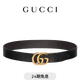GUCCI古驰饰双G搭扣双面牛皮革腰带3.7厘米宽[礼物] 黑色 105cm