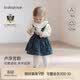 babylove女宝宝背带裙春季纯棉裙子洋气甜美可爱碎花半身裙外出秋装