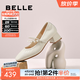 百丽（Belle）复古时装玛丽珍鞋女商场同款质感牛皮单鞋E1T1DCQ5 米白色 37 (235mm)