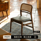 致家家居| 日初椅*2把 |餐椅软包小户型黑胡桃椅子简约倚靠椅子侘寂复古风 黑胡桃 墨绿色真皮（咨询发货）