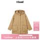 ELAND衣恋棉服女轻盈保暖高领外套大衣可拆卸帽子新款 卡其色(35)Beige M 165