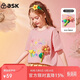 ASK JUNIOR女童纯棉短袖T恤夏季薄款中大童时尚立体花朵T恤儿童上衣童装