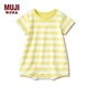 MUJI MUJI 新生儿 印度棉 天竺编织 短袖连体衣 CCU02A1S 浅黄色条纹 70-80