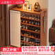 小匠材鞋架家用门口多层入户柜简易玄关防尘收纳鞋柜茶色5层70cm