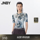 JNBY/江南布衣春夏T恤女花卉休闲皮肤衣短袖修身圆领小上衣5P4113940 067/灰色系 M
