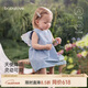 babylove女宝宝连衣裙夏季纯棉婴儿裙子无袖翅膀甜美刺绣美梦天使