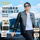 卡宾（CABBEEN）【明星同款】羊皮革真皮夹克男2025秋冬新款工装翻领机车皮衣外套 煤黑色 XL /180/52