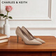 CHARLES&KEITH简约通勤尖头高跟鞋子女鞋休闲单鞋520礼物送女友CK1-60280245-1 Nude肉色 37