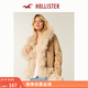 HOLLISTER美式复古保暖拼接仿毛皮夹克外套25秋冬女装344-5029 棕色 S (165/84A)