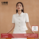 LIME朗姿/莱茵小香风翻领套装Miu风约会修身外套半裙2026夏新款 本白色上衣 M