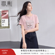 香影蝴蝶印花t恤女短袖2026夏季新款超好看亮钻圆领粉色减龄上衣 粉色 L 165/88A/110-125斤