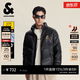 杰克·琼斯（JACK&JONES）男装26年秋冬季BSQ联名PU羽绒服男士短款鸭绒服外套仿皮易打理 E43纯黑色 第二批 M （175）