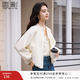 香影白色棒球服外套女短款2026春季新款肌理感亮片小个子开衫上衣 鹭白 M 160/84A/95-110斤