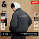 杰克·琼斯（JACK&JONES）男装冬季羽绒服无帽立领字母刺绣肌理感胶印百搭外套225412072 E44黑砂色 L （180）