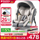 Heekin德国 儿童安全座椅汽车用0-4-12岁婴儿宝宝360度旋转ISOFIX硬接口 尊享灰(遮阳棚+上拉带+侧保护)