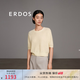 ERDOS 春夏圆领单畦百搭短袖宽松短袖修身极简套衫女针织衫 香蕉奶昔 L 165/88A