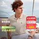 哈吉斯（HAZZYS）男装 26新款夏季绞花毛衣翻领针织短袖polo衫男ABYZD0DBF18 米色BI M （170/92A 46）