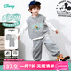 迪士尼（Disney）童装男童T恤套装T恤马甲卫裤休闲运动韩系三件套2026春季新款套装 灰色 130