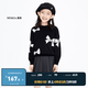 little MO&Co.美丽诺羊毛 童装秋装女童羊毛毛衣儿童针织衫大童女孩 黑色 110 110/56