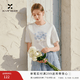香影白色花朵印花t恤女2026夏季新款蕾丝拼接蝴蝶结短袖圆领上衣 白色 S 155/80A/85-95斤