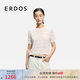 ERDOS 26早春圆领丝绒拉毛纱夹条短袖薄款女套衫羊绒衫 白 XL 175/92A