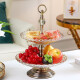 达沃欧式水果盘客厅创意家用美式果盘套装餐桌茶几装饰品多层玻璃糖果 中号二层果盘