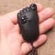 馨佑天然黑曜石把玩件 手把件知足常乐 雕刻原石打磨玉石男士饰品