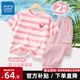 真维斯女童夏季套装2026新款儿童纯棉短袖t恤女孩夏装运动工装裤子童装 蜡染款纯棉短袖+防晒工装裤 14 140 【推荐56-68斤】