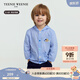 Teenie Weenie Kids小熊童装男女宝宝棉纱熊耳连帽薄外套 蓝色 110 cm