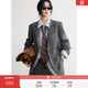ELLE灰色高智感廓形西装外套女2026春季新款高级感休闲通勤西服 中灰 S