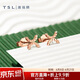 谢瑞麟（TSL）18K金耳钉女款简约彩金耳环耳饰送女友AB991