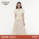 歌莉娅女装夏装新品欧若风小香风套装薄外套上衣a字纱裙气质 1E4RAB070 07W米色 M