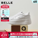 百丽（Belle）张月同款步步糕厚底小白鞋女新款增高休闲板鞋E7J1DAM6 米白色（6CM跟高）【张月/沈月同款】 37 (235mm)