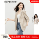 红袖（hopeshow）独特漂亮小西装外套2026春季新款女装堆堆七分袖宽松休闲气质西服 卡其038 M
