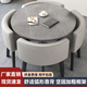 莱伦森洽谈桌椅组合一桌四椅圆桌办公室会客桌小型会议座椅休闲区咖啡桌 轻奢灰圆桌+浅灰皮椅 80厘米