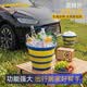 固特异（Goodyear）多功能折叠洗车水桶带盖10升PP材质钓鱼垂钓户外露营储水便携水桶 10L 带盖水桶*1