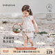 babylove女宝宝套装夏季纯棉衣服背心短裤两件套外出甜美夏装江南烟雨