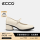 爱步（ECCO）粗跟单鞋女 百搭一字带高跟玛丽珍鞋通勤 雕塑奢华222503 石灰色22250304378 37 （尺码偏大）