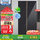 松下（Panasonic）640升容量高端磨砂钢化玻璃面板 光动银除菌一级能效0度保鲜对开门冰箱 NR-B651WG-DG大鲸鱼系列 NR-B651WG[640L]星空灰 0°度保鲜